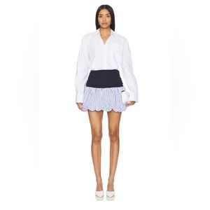 NWT Andi Mini Dress in White & Navy - long sleeve bubble dress - revolve